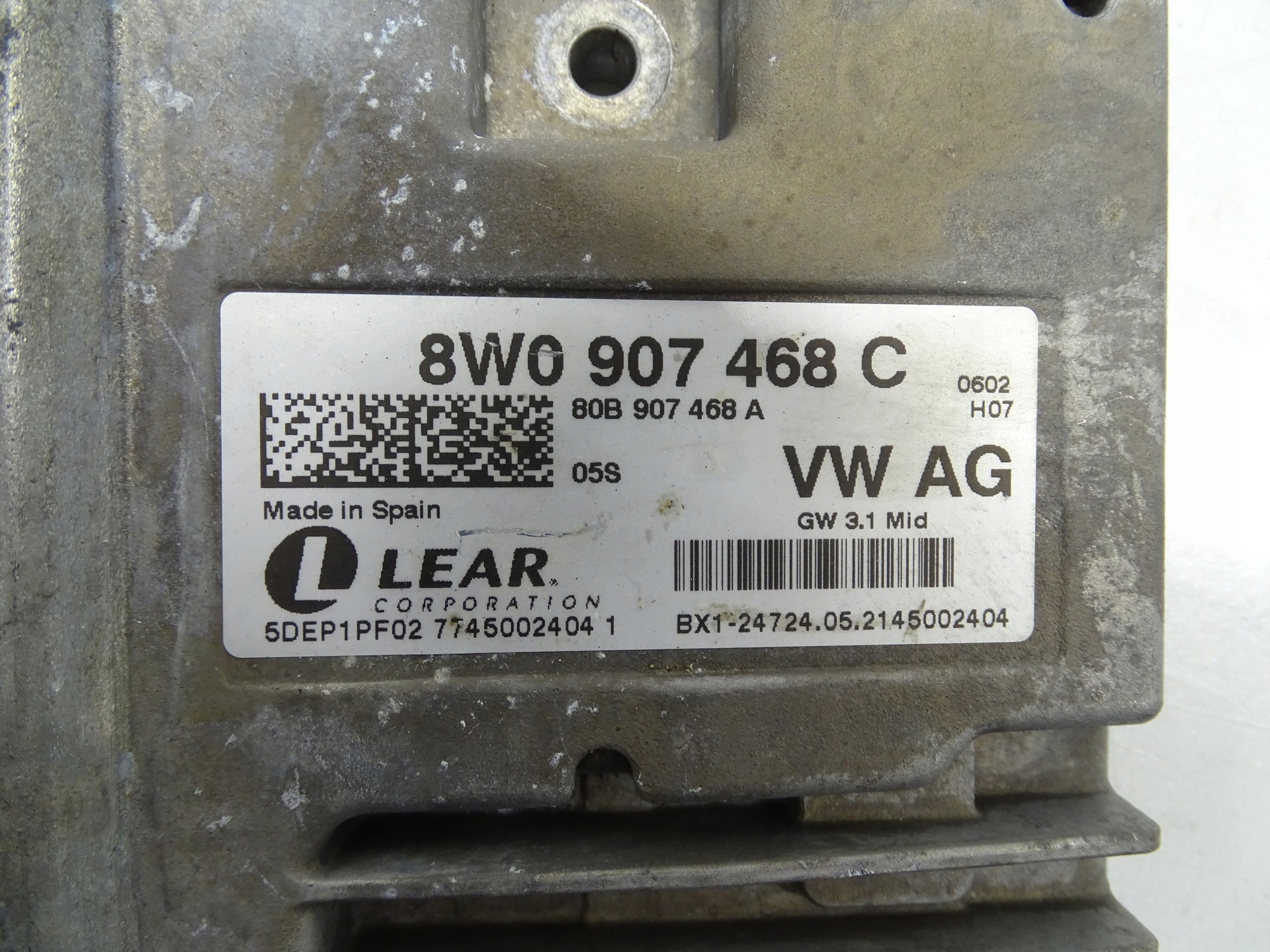module control unit GATEWAY AUDI A4 B9 8W0907468C