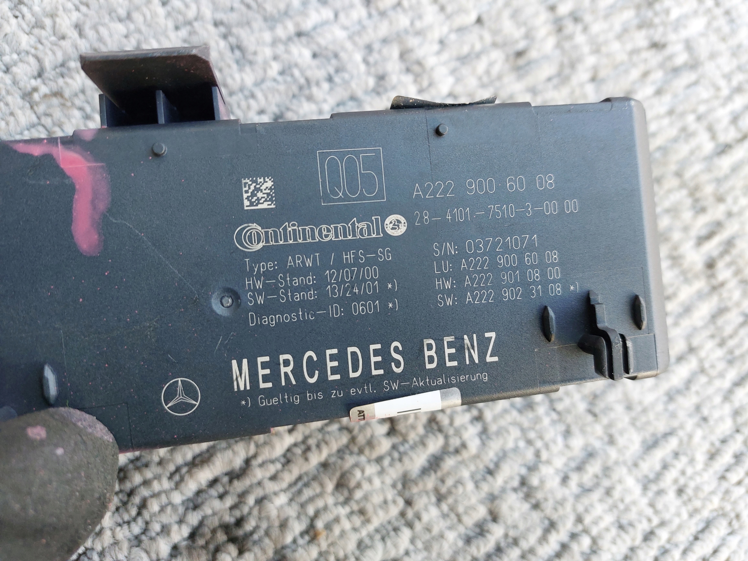 MERCEDES W205 module bonnet control unit COUPE