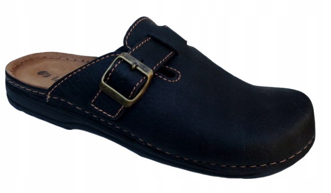 Inblu Klapki Czarne Pełne Skórzana Wkładka 3524 R. 42