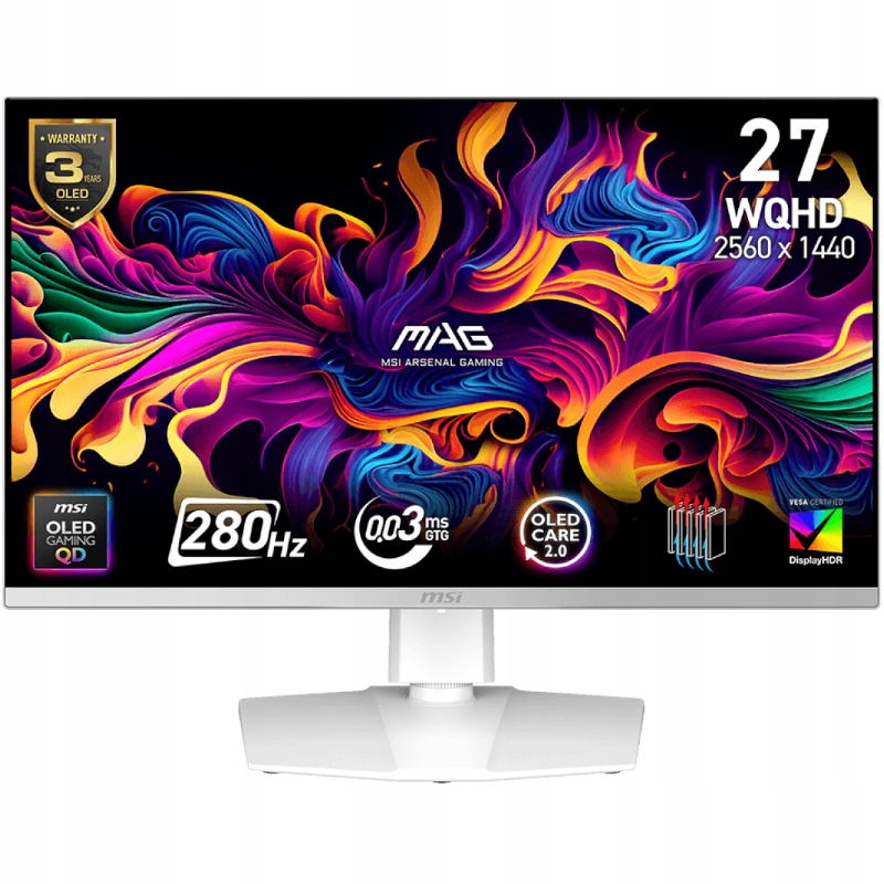 Herní monitor Msi Mag 272QPW Qd-oled X28 26.5",OLED podsvícení, Qd-oled