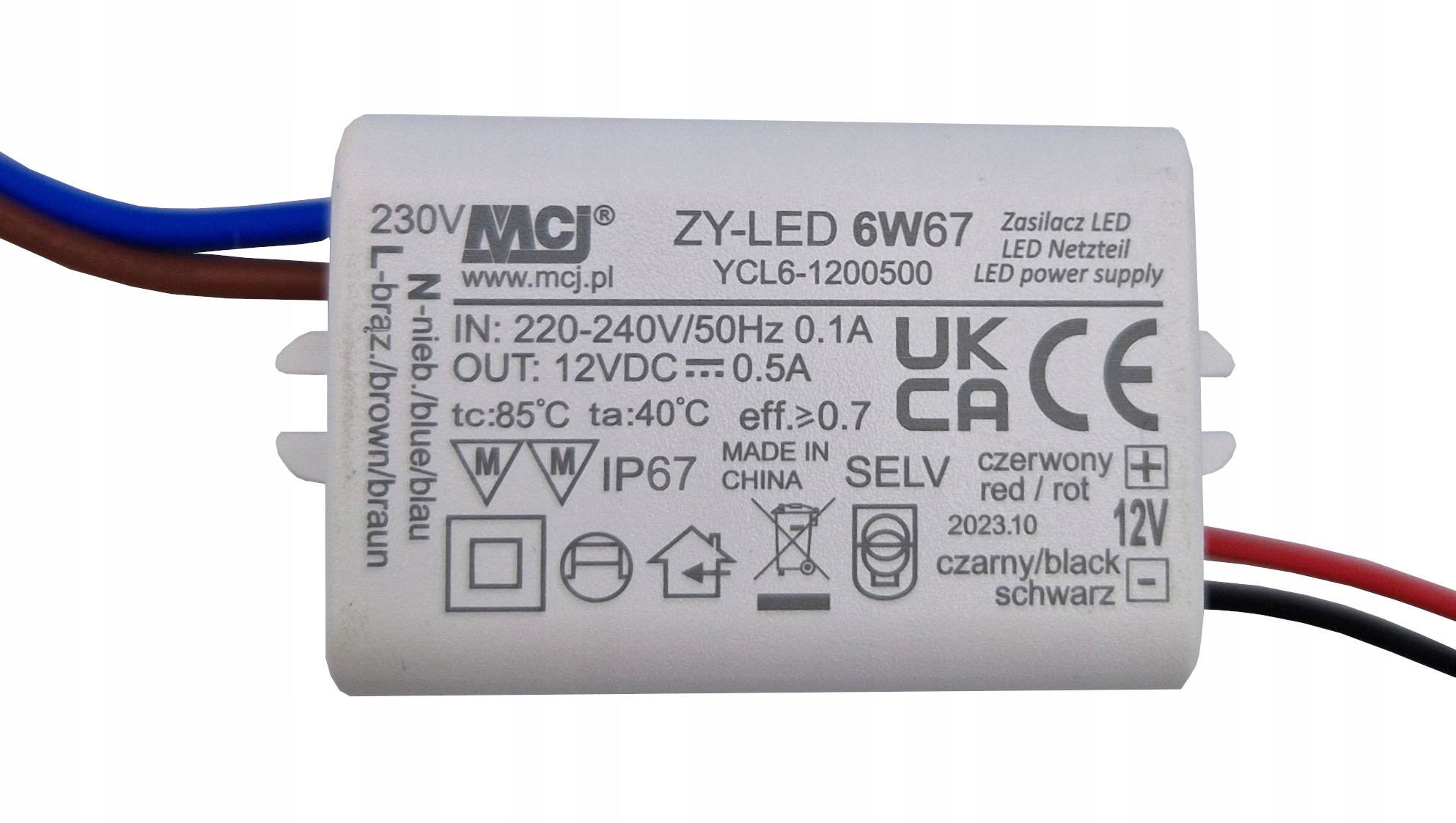 MINI ZASILACZ NAPIĘCIOWY LED 6W IP67 EAN (GTIN) 5903148533766