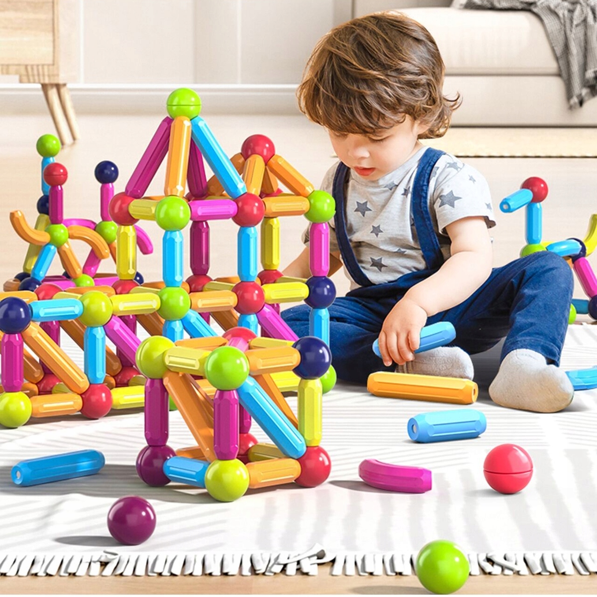 KLOCKI MAGNETYCZNE MAGNETIC STICKS Edukacja Zestaw Konstrukcyjne 45 ELEM. Marka Stator