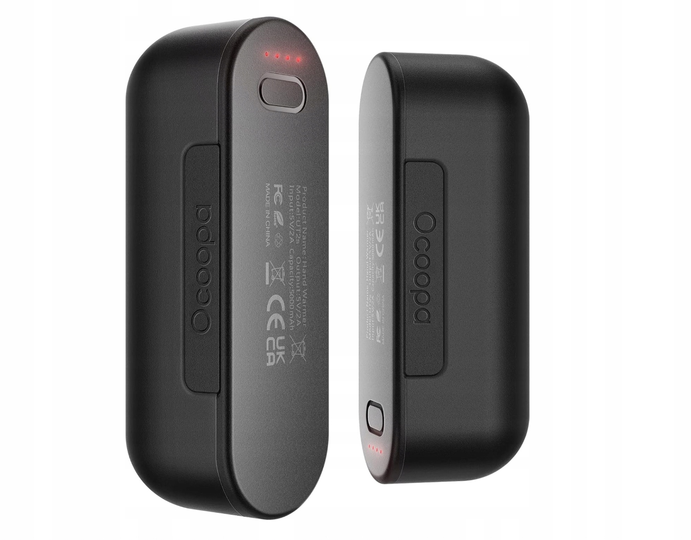 Ohřívač rukou powerbank Ocoopa UT2s, 2*8 h, 2*5000 mAh, černý