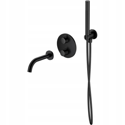 Cersanit Zen Podomietkový vaňový set s termostatom, čierny mat