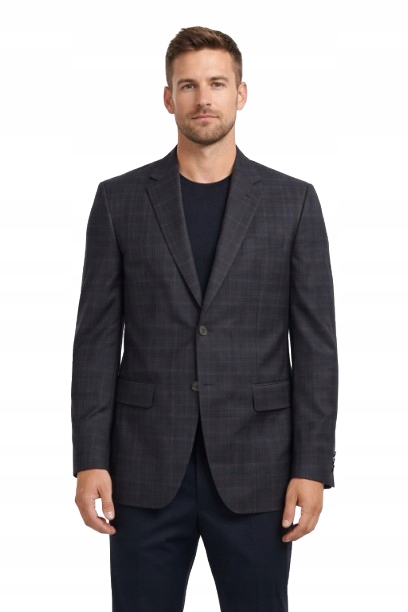 Selected Homme Sako Slim, Tmavě Modrá, Kostkovaná S Vlnou, 48 N1E