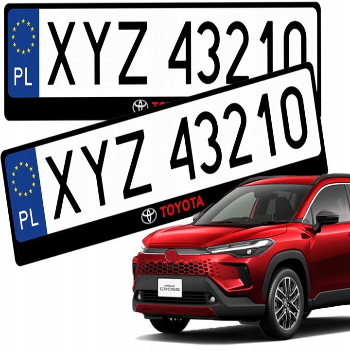 2x Ramka Na Tablice Rejestracyjna Ramki Tablicy Rejestracyjnej Toyota