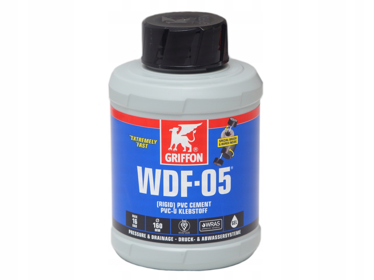 Klej do rur PVC-U i węży PVC Griffon WDF-05 500ml 0,5l szybkowiążący żel