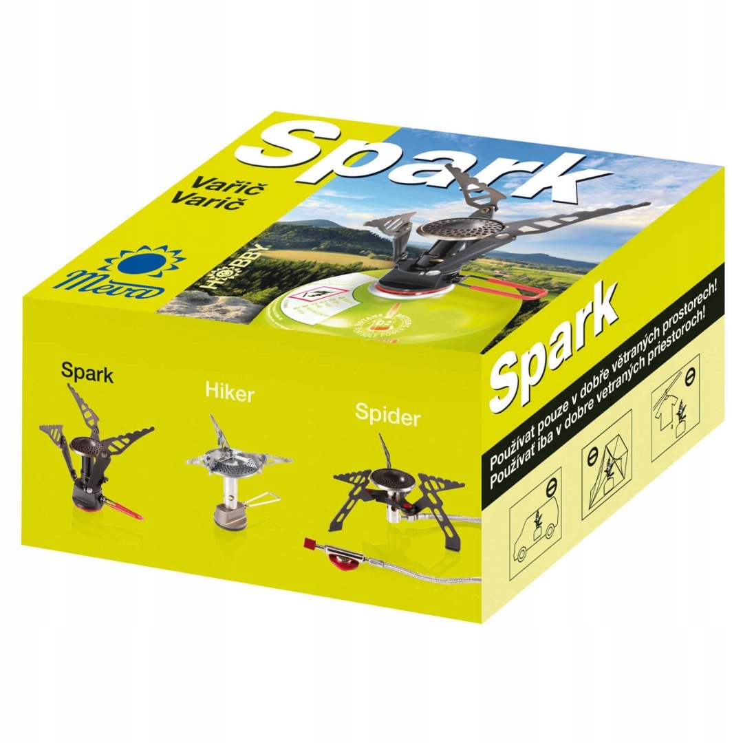 NAJLŻEJSZA KUCHENKA TURYSTYCZNA NA KARTUSZE GAZOWE (ZAWÓR LUB GWINT) SPARK Rodzaj gazowe nakręcane