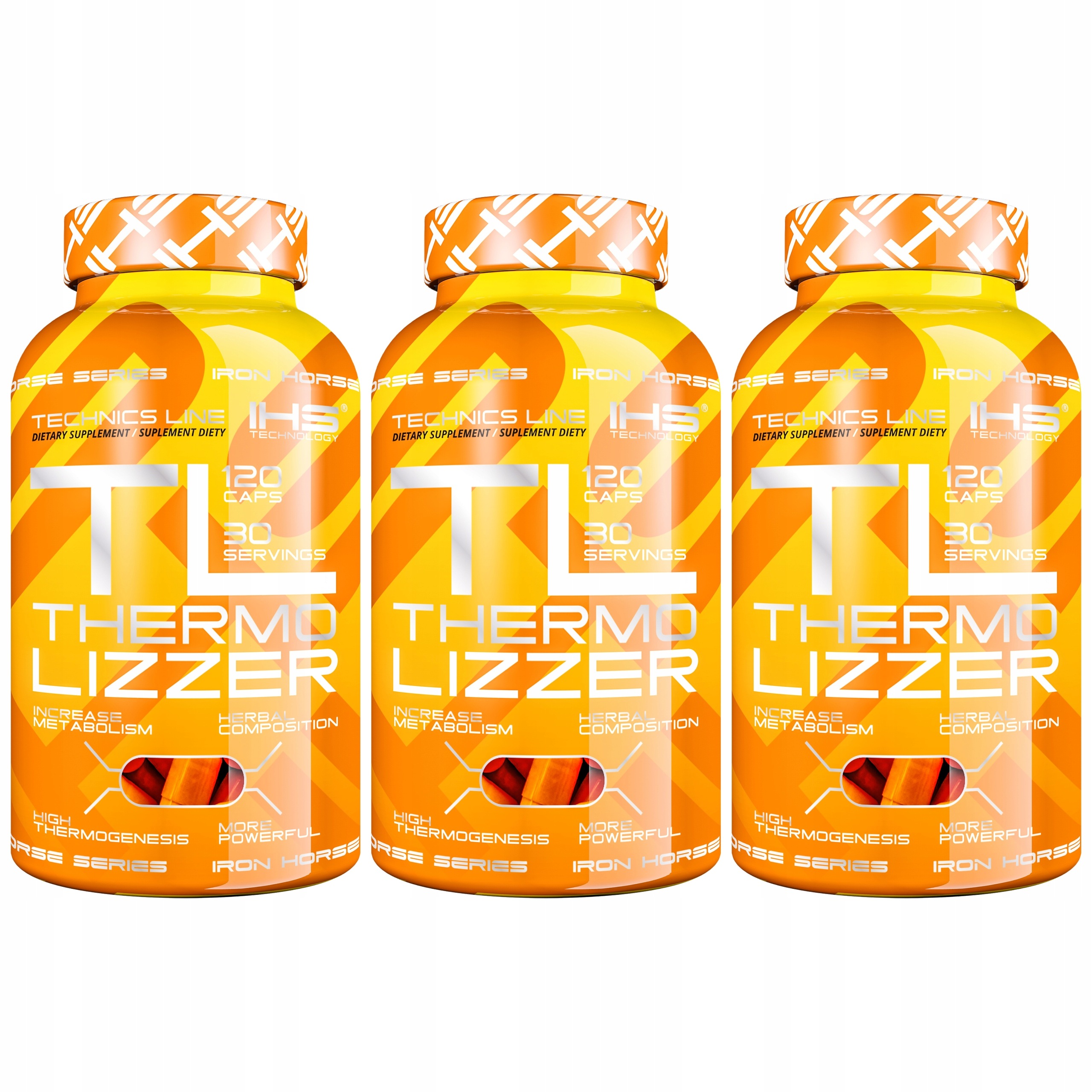 3x Spalovač Thermo Lizzer Jagoda Acai Sinetrol Pu-Erh 120 kapslí Iron Horse