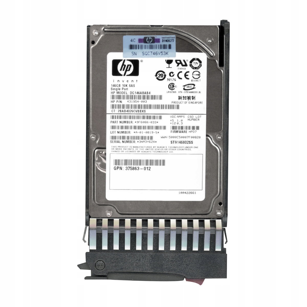 Hp 431954-003 146GB 10K 16MB Sas 2.5'' DG146ABAB4