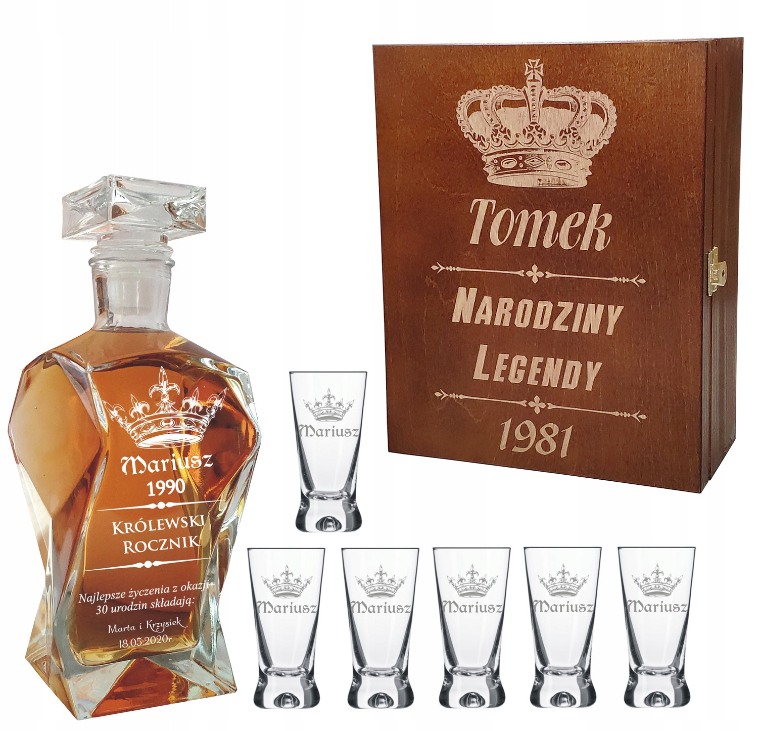 Zestaw Skrzynka Karafka 6 kieliszków 50ml GRAWER