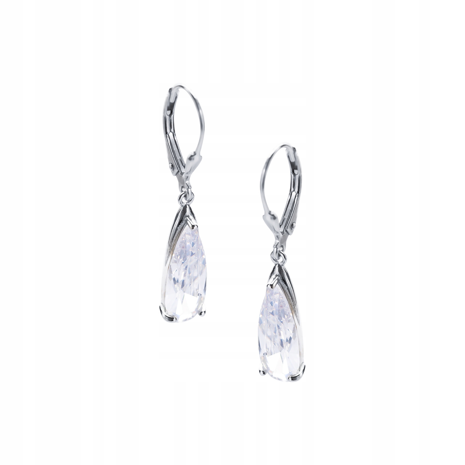 Stříbrné náušnice 925 Elegantní bílá zirkon