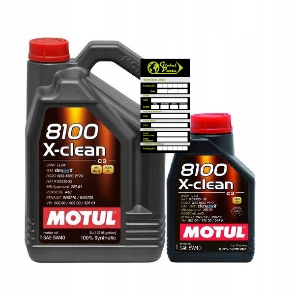 

Motul 5W40 8100 X-clean C3 Zestaw 5L+1L