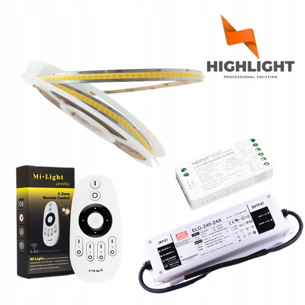 20m Sada Led pásik MoNo Cob Free-cut 10W 24V Neon