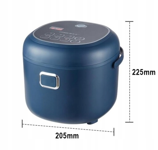 Ryżowar samochodowy 2l Multicooker 12V 24V TIR BUS LCD timer Kolor dominujący niebieski