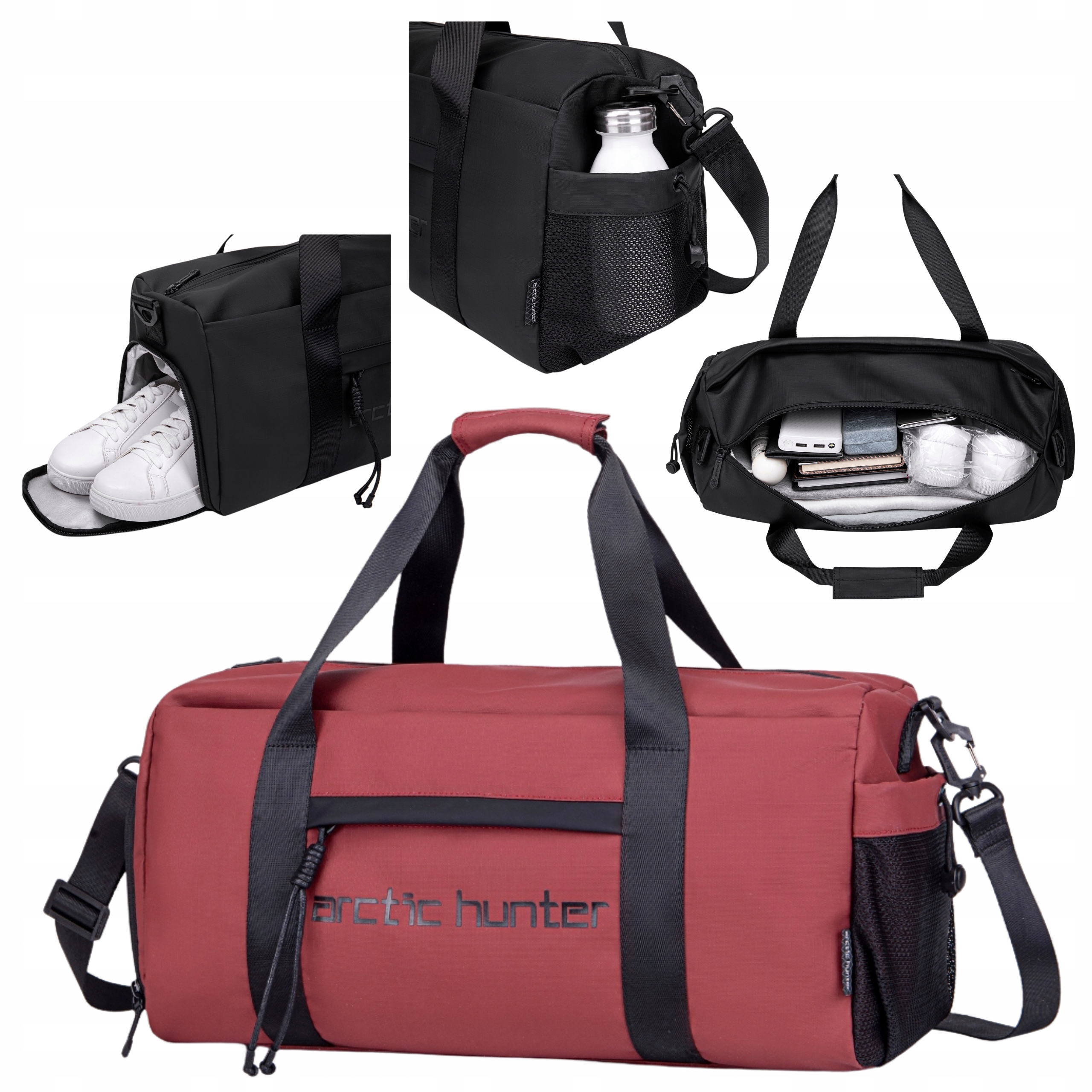 Sportovní taška červená dámská Voděodolná cestovní Trénink Tělocvična