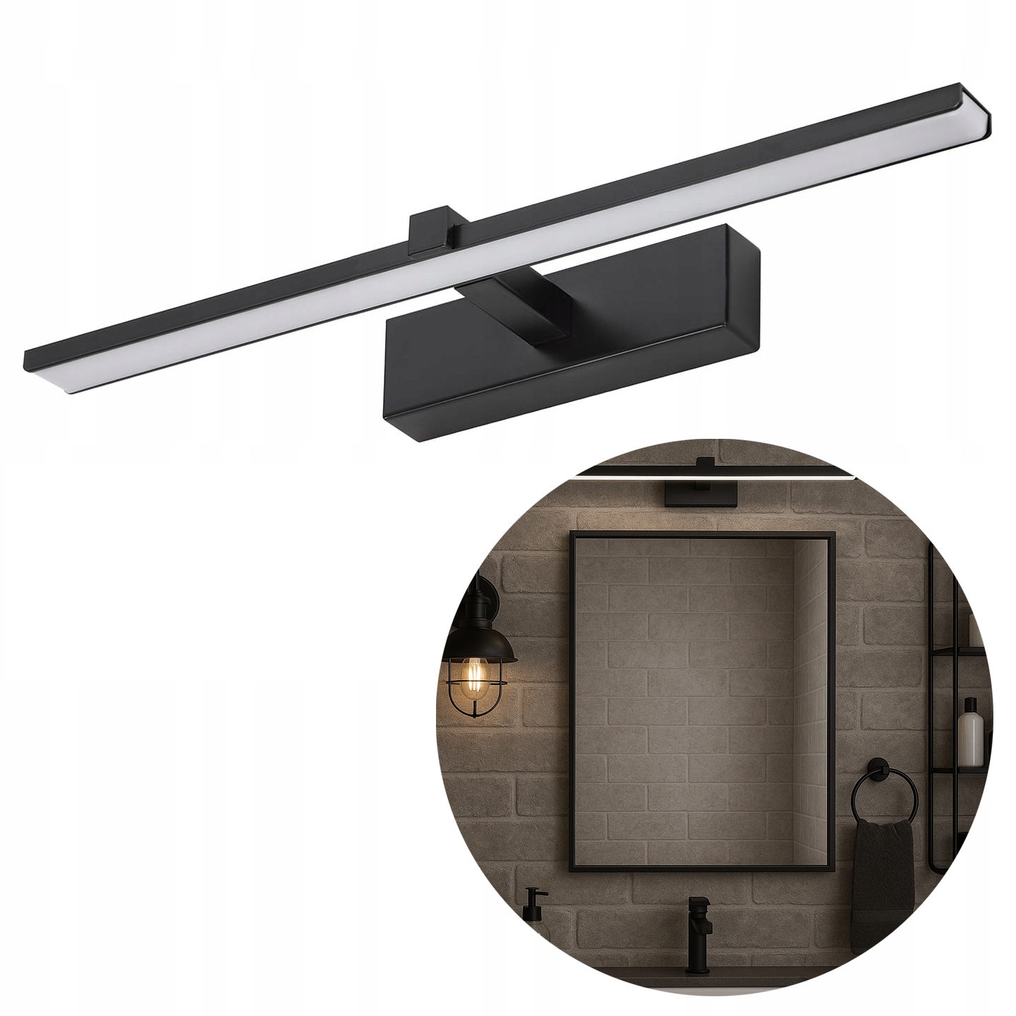 Led Nástěnné Svítidlo Do Koupelny Nad Zrcadlo Obraz 8W 40 cm Černý Kov IP44