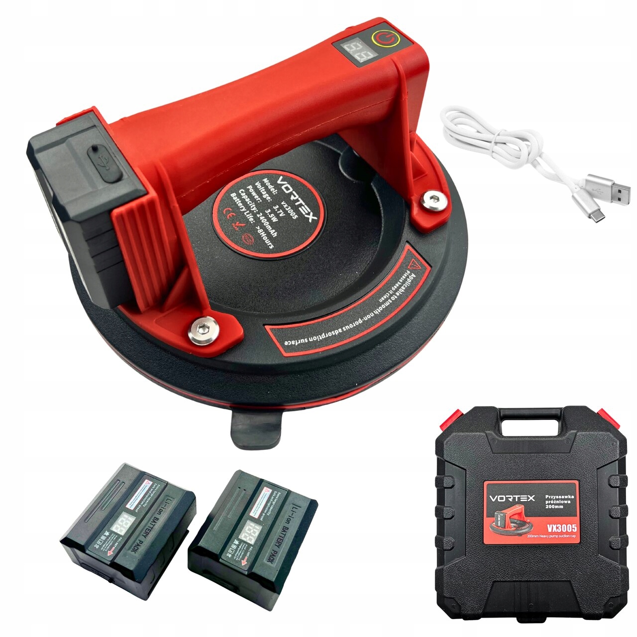 Přísavka Vakuová Elektrická Držák Na Glazuru Automatická 2xAKU Silná