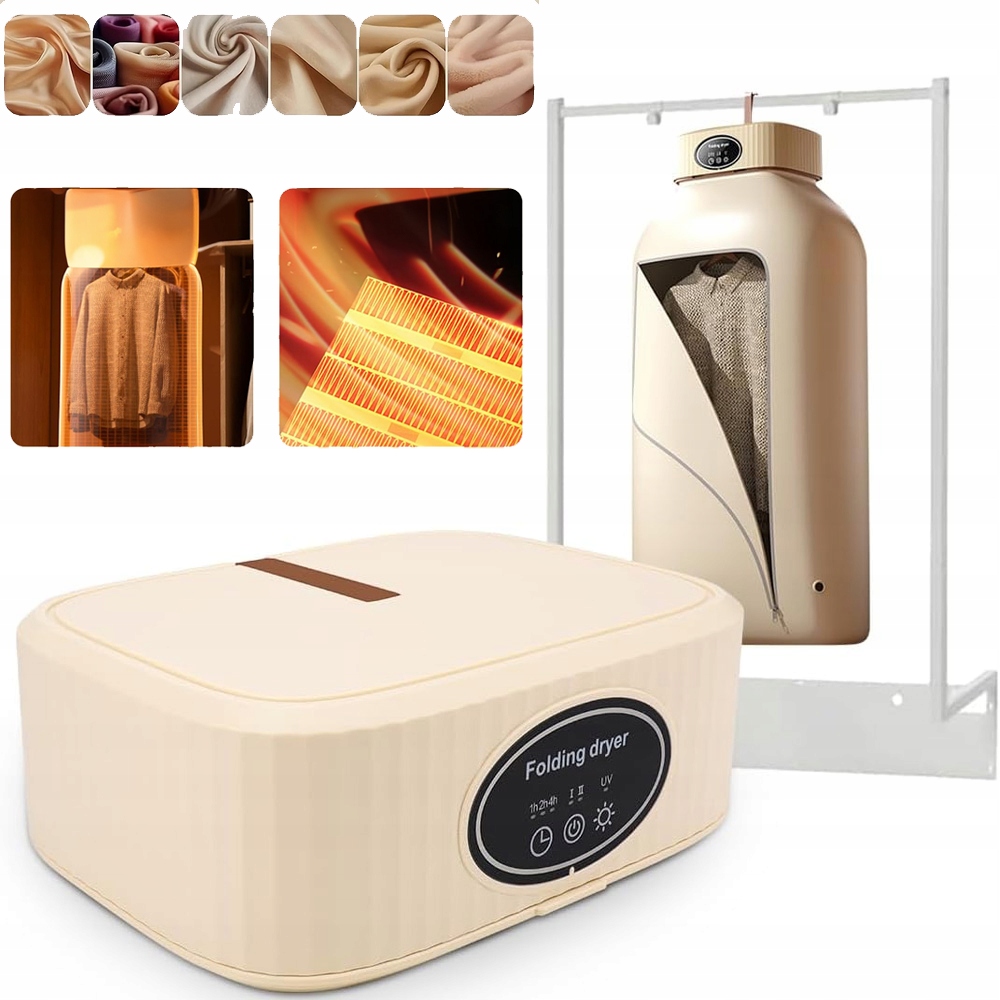 Levně Elektrický Sušák Na Prádlo 360° 2 Rychlosti S Časovačem Sterilizace 600W