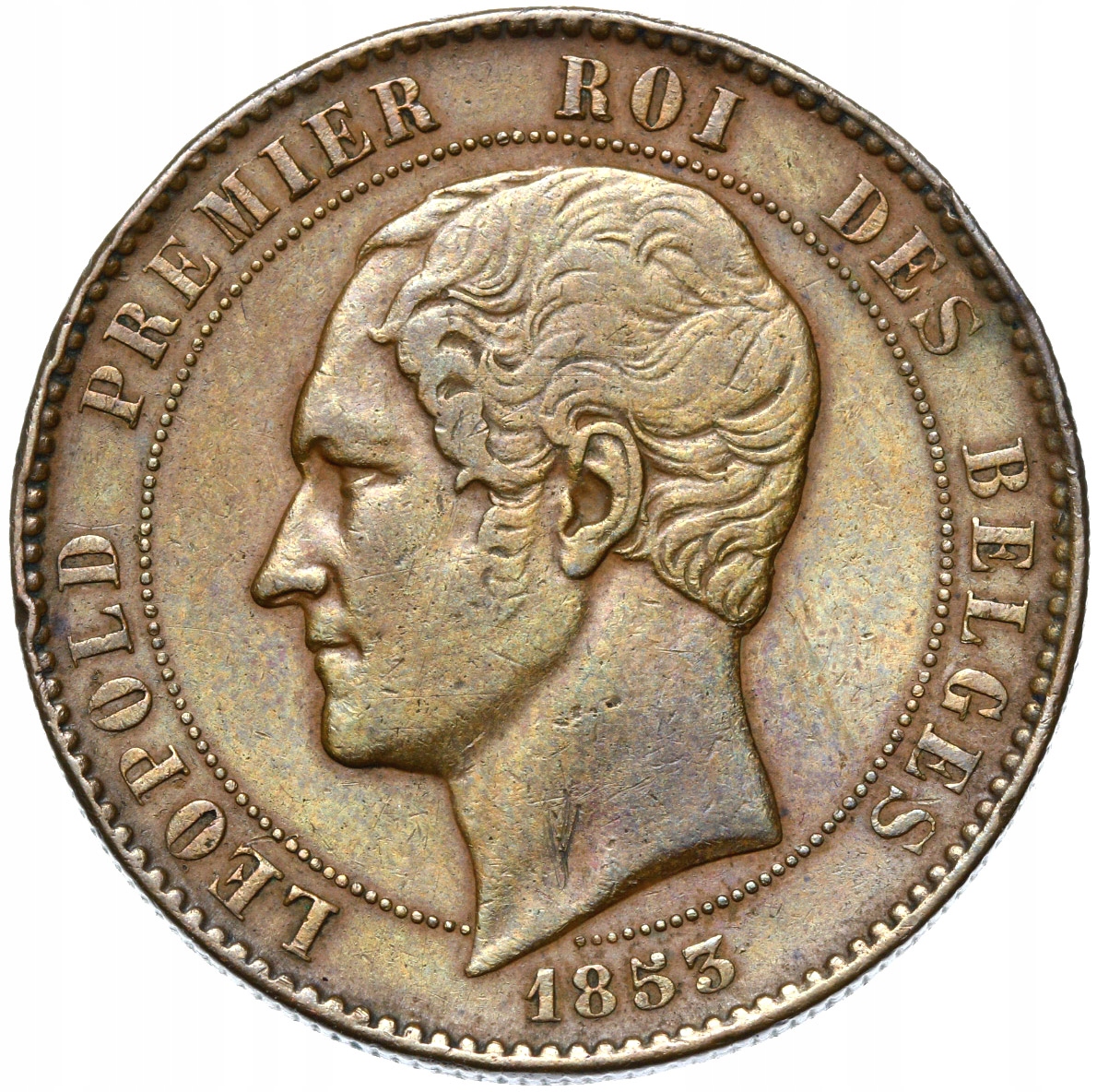 + Belgia - Leopold I - 10 Centymów 1853 - Ślub księcia - RZADKA !