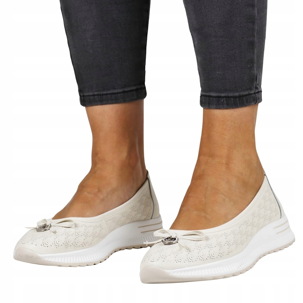 Dámské Kožené Baleríny S Tlustou Podrážkou, Béžové, Velikost 39