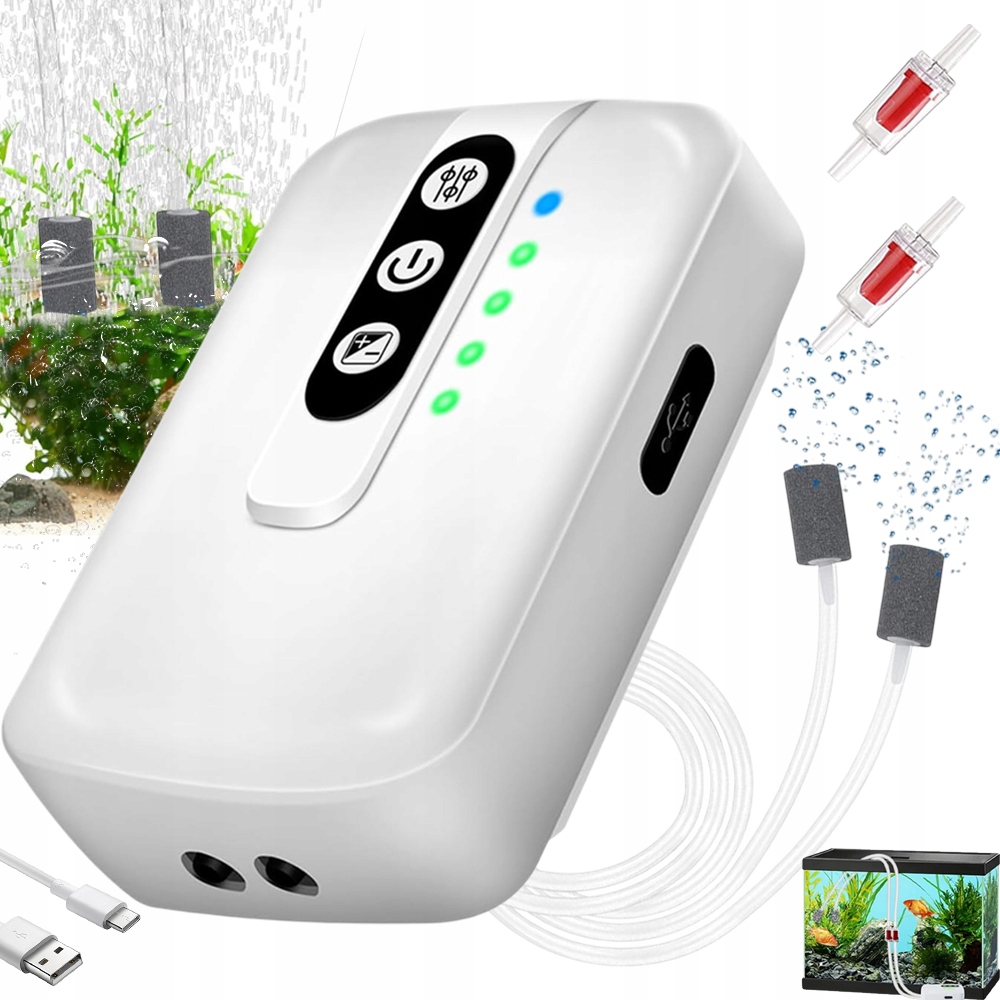 Levně Vodní Kyslíkové Čerpadlo Akvarijní Provzdušňovač Vody Regulovatelná Vzduchová Pumpa