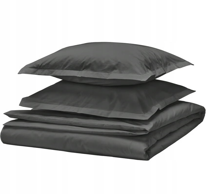 Ikea Hampflockel Povlak na přikrývku a povlak tmavě šedý 200x200 50x60 cm