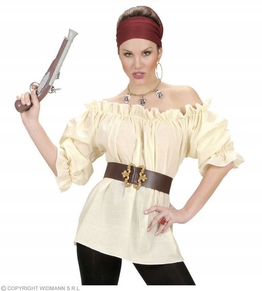 STRÓJ KOSZULA Z BUFKAMI KOWBOJKA PIRATKA BEŻ XL