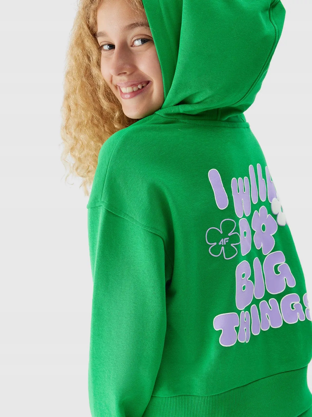 BLUZA DZIEWCZĘCA 4F DRESOWA Z KAPTUREM AW23F645 Płeć dziewczynki