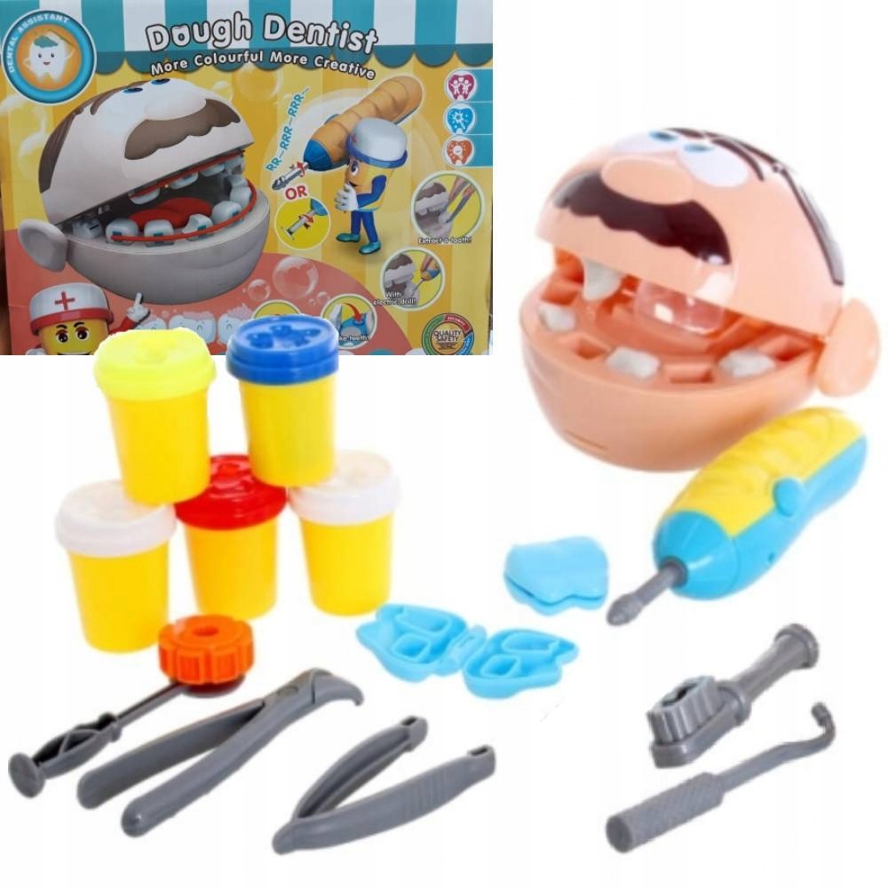 

Zestaw Mały Dentysta Ciastolina Masa Głowa Zęby