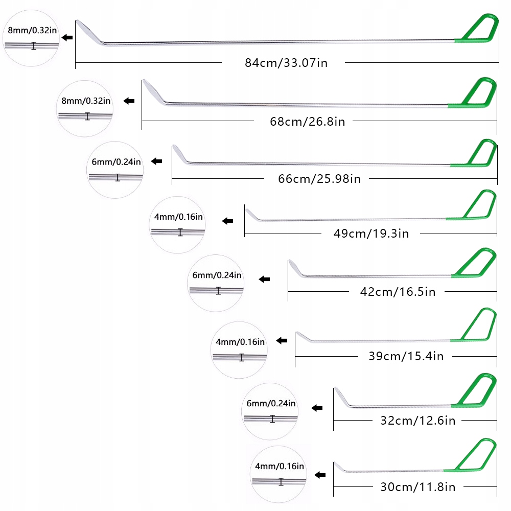 Druty lance usuwanie wgniecen PDR pod wzmocnienia
