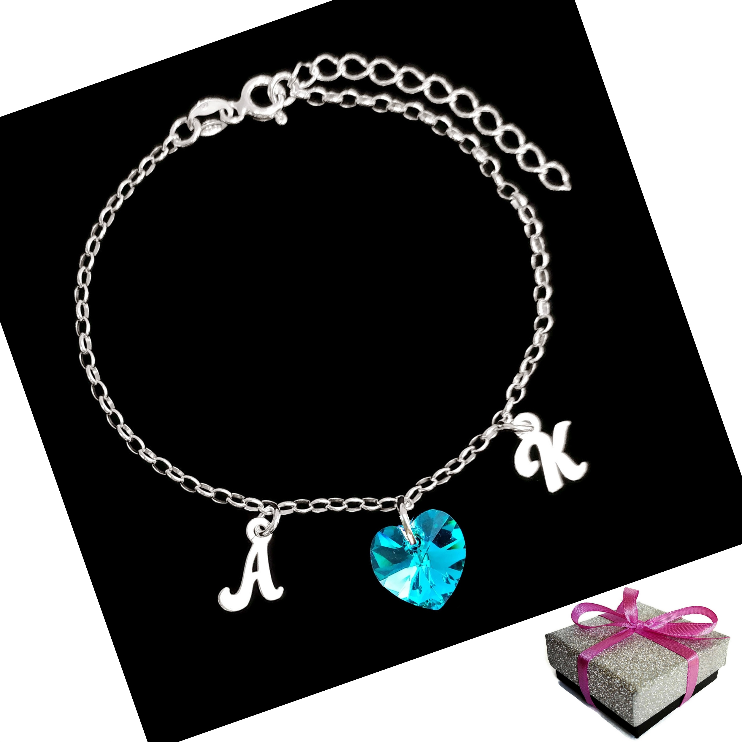 

Srebrna Litera Bransoletka Literka Litery Alfabet