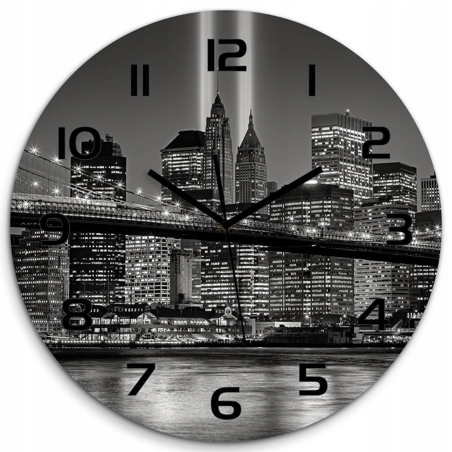 

Cichy szklany zegar Manhattan Nowy Jork fi 60 cm