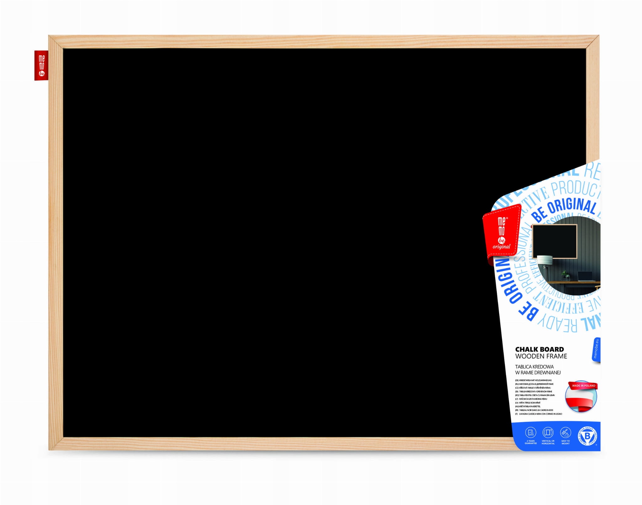 Tablica kredowa drewniana 60x40 MEMOBE Marka Memoboards