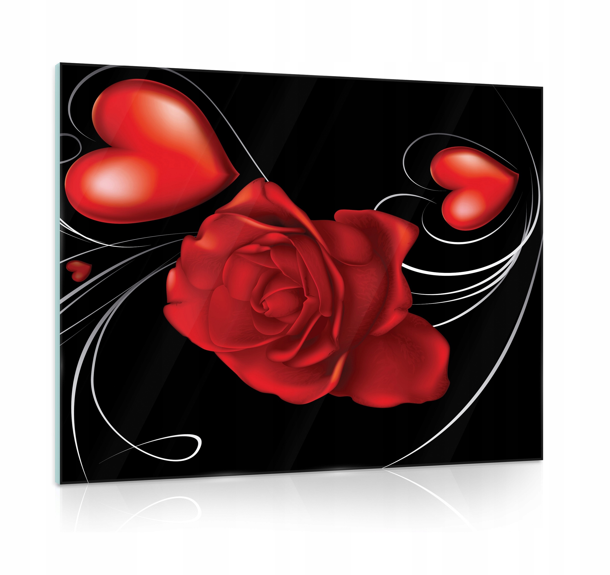 Obraz na skle Kvety čierny Moderný 80x60