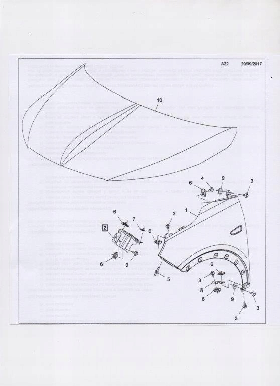 OPEL CROSSLAND X WSPORNIK MOCOWANIE BLOTNIKA PRAWE Installation side Front