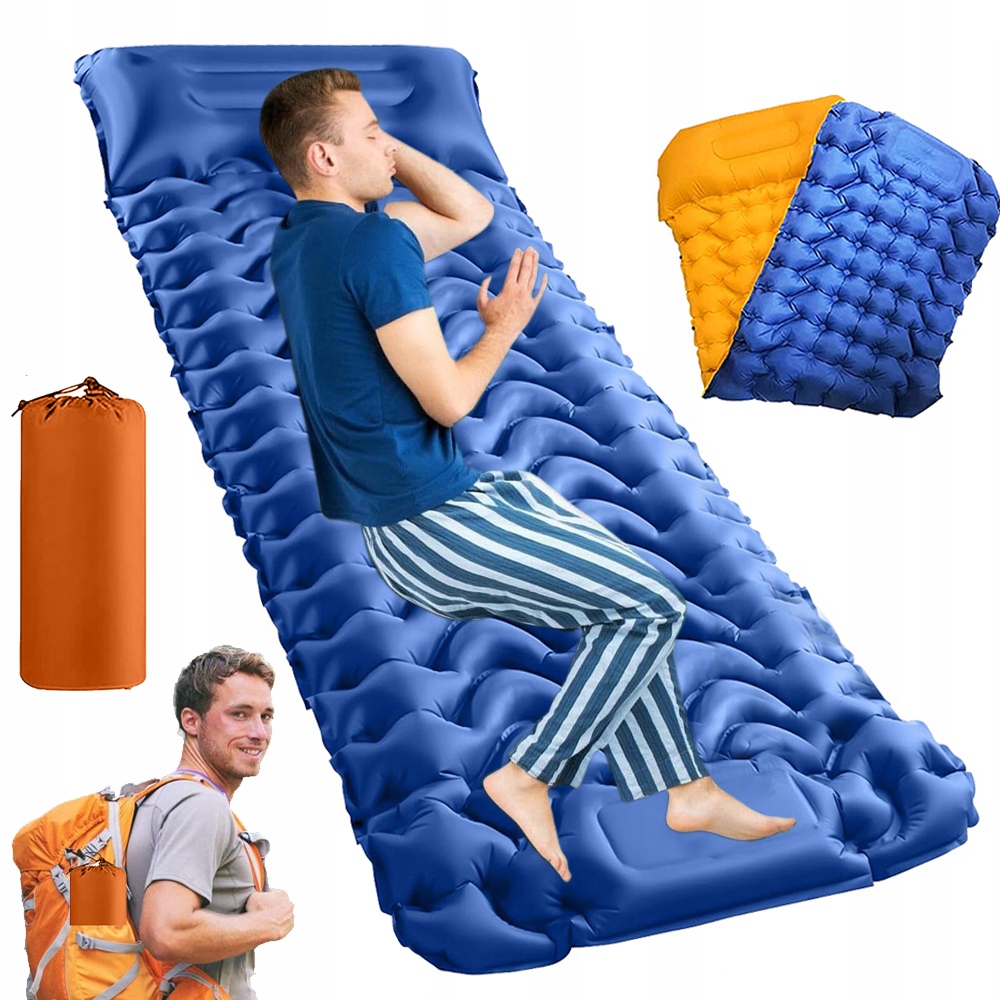 Pojedynczy Mata Karimata Materac Samopompujący Pompka Poduszka 198X72X8CM
