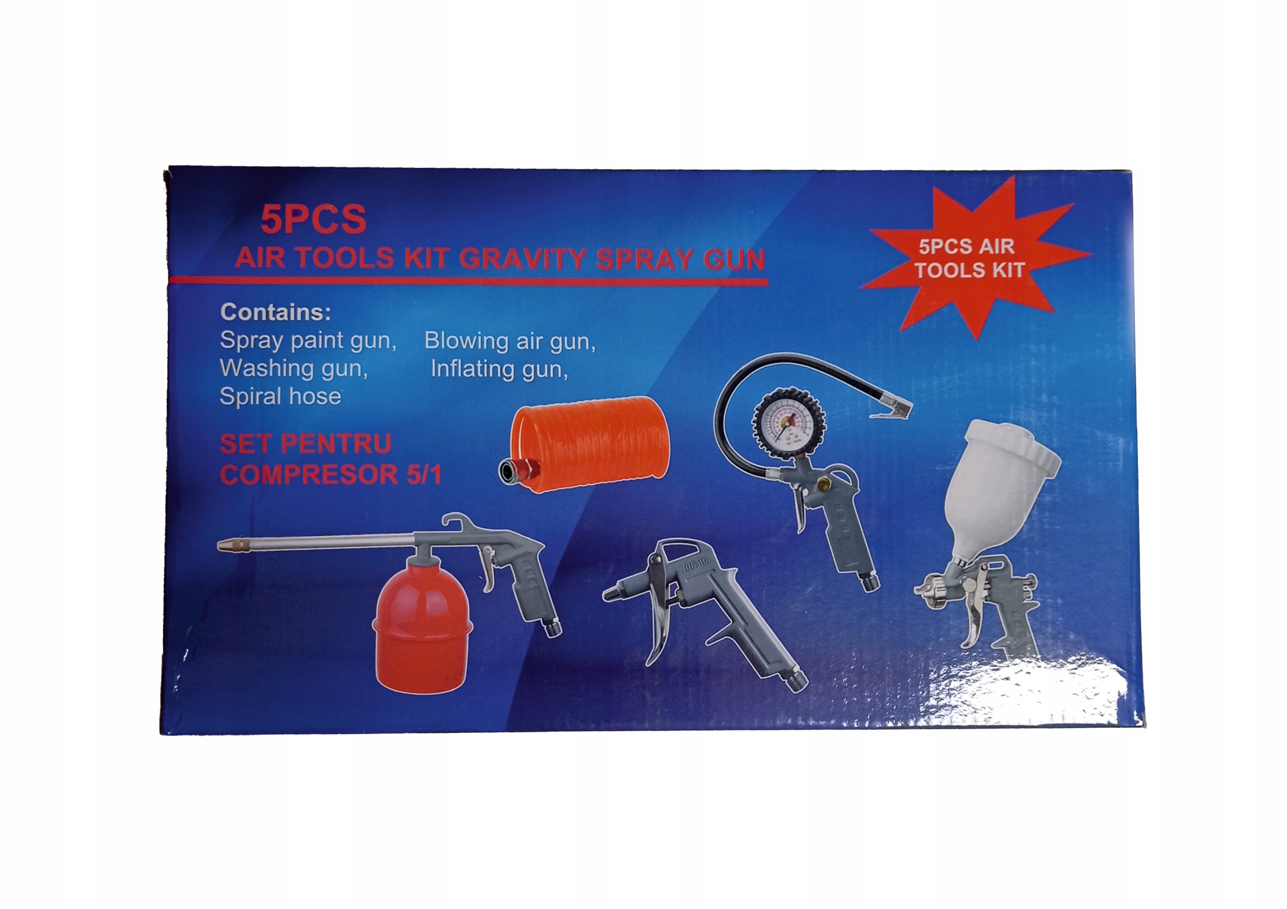 ZESTAW PNEUMATYCZNY LAKIERNICZY PISTOLET GÓRNY PRZEWÓD 5w1 EAN (GTIN) 4250373206721