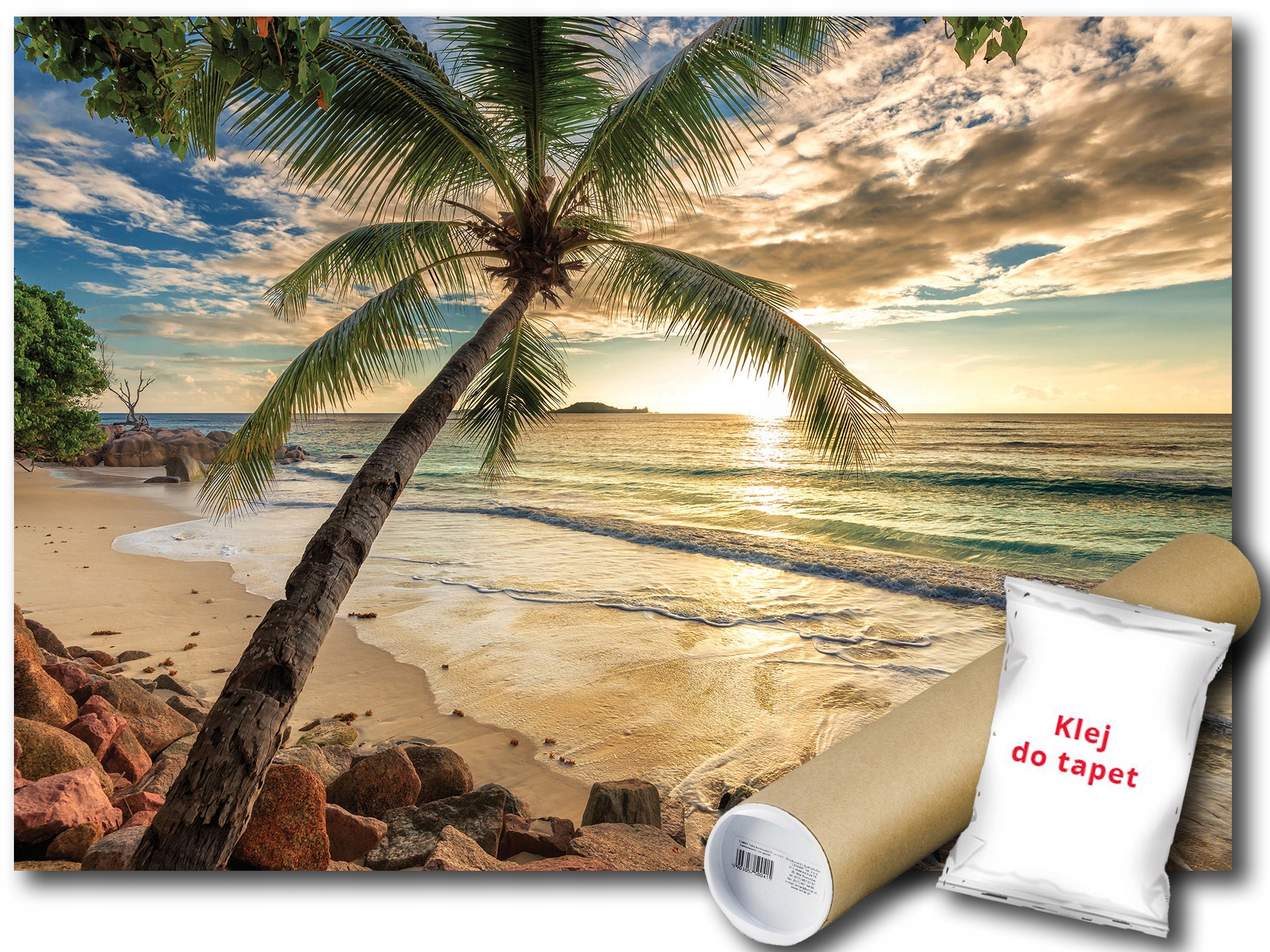 Vinylová Fototapeta Krajina Moře Oceán Pláž Palma Slunce Pohled 208x146