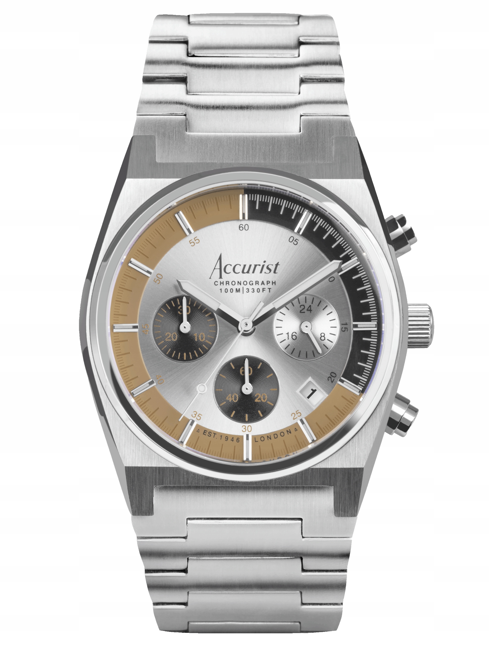 Nové Originální Pánské Hodinky Accurist Origin 70006X Chronograf stříbrné