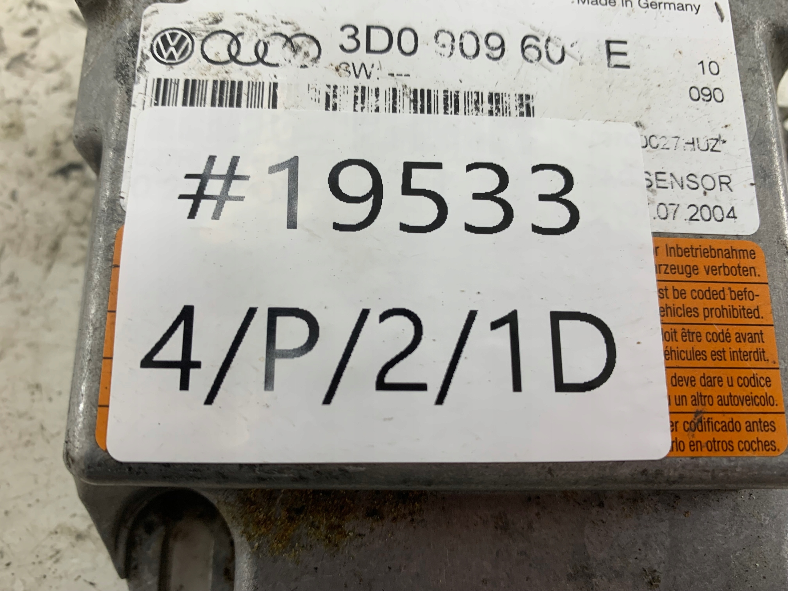 PORSCHE CAYENNE e VW TOUAREG modulo SENSOR airbag 3D0909601E