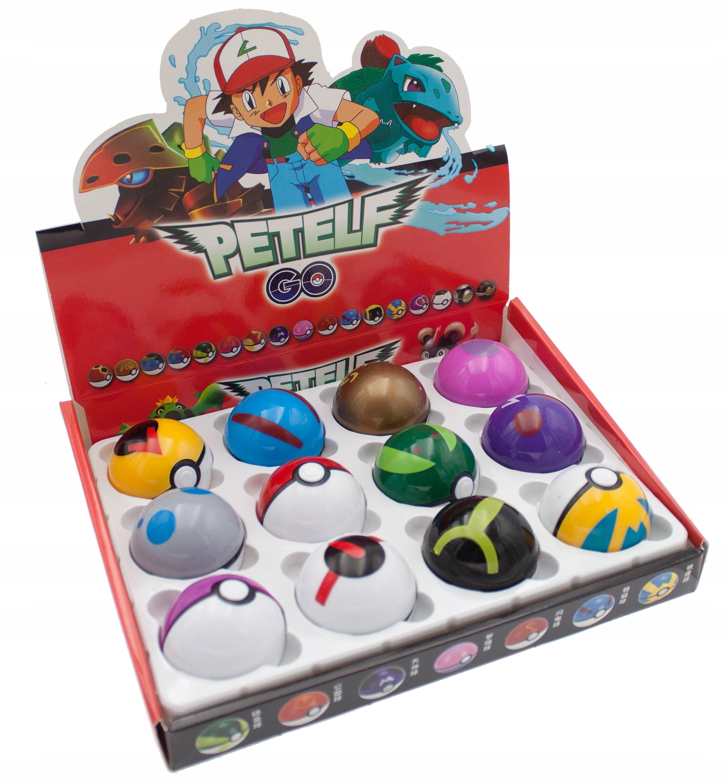 POKEMON 12 SZT POKEBALL + 12 SZT FIGUREK Typ zestaw