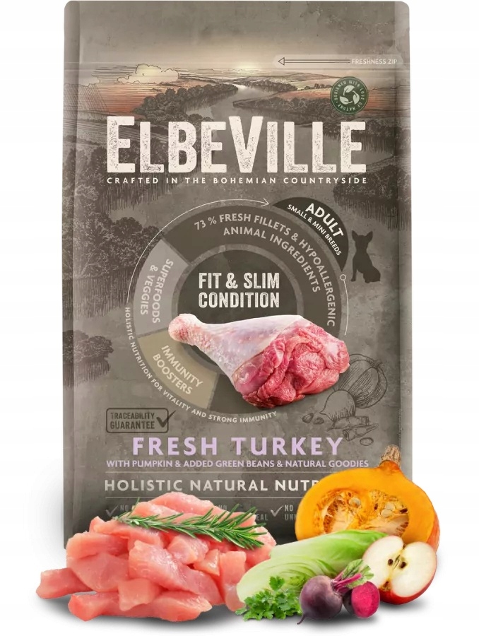 ElbeVille 4kg karma dla psa Fit & Slim indyk małe rasy