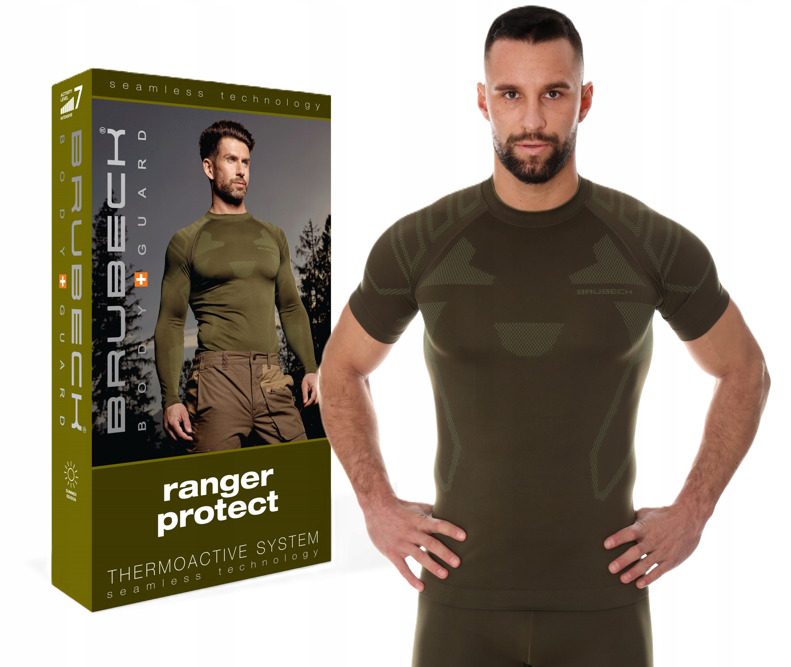 Koszulka Termoaktywna męska t-shirt letni Brubeck Ranger Protect Men