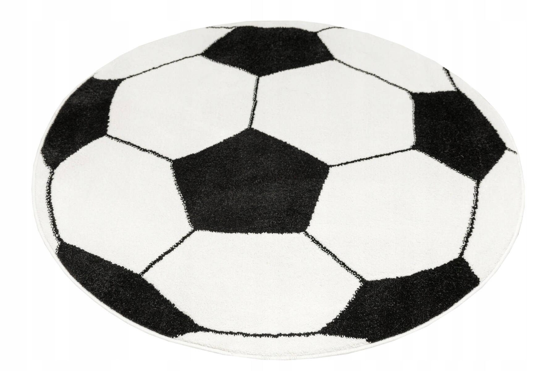 Dywan Dla Chłopca Piłka Czarny Biały Football Okrągły Lima śr. 120 cm