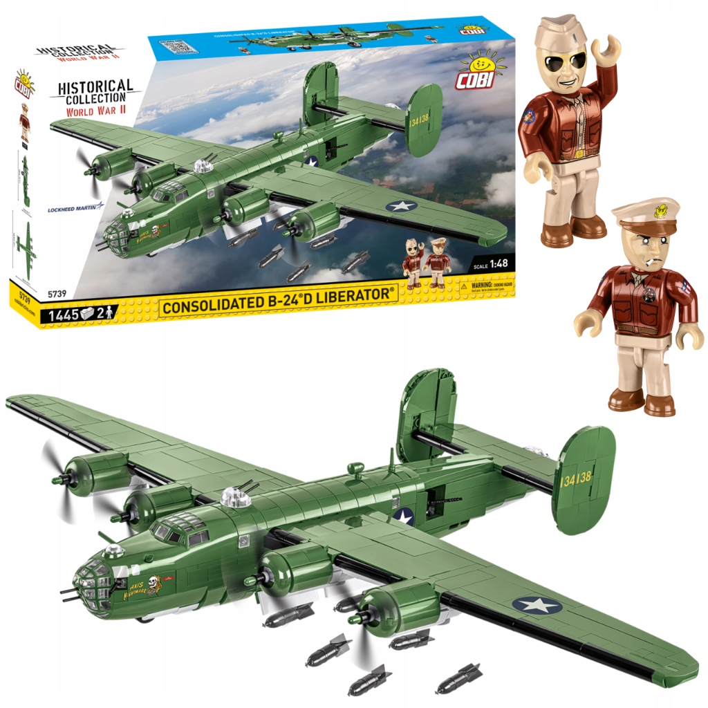 Klocki Cobi 5739 Samolot B-24D Liberator 1445 El.