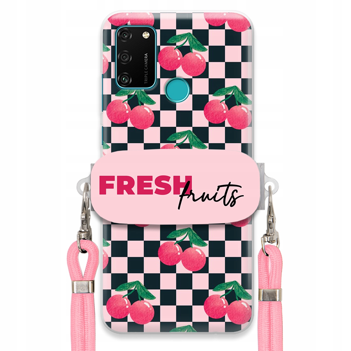 Puzdro pre Huawei Honor 9A Crossbody vodítko držiak šachovnice Fresh Fruits