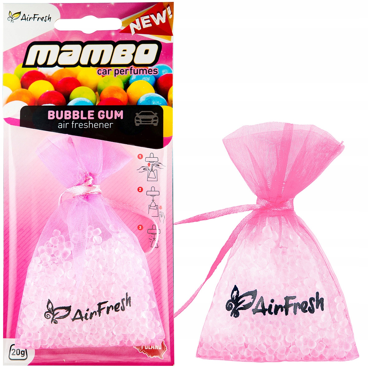 

Zawieszka woreczek AirFresh zapach Bubble Gum