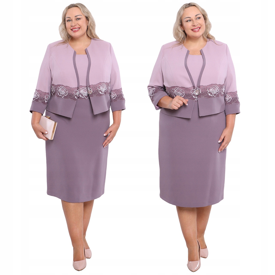 Elegantní lila šatka s růžemi plus size velikost 48