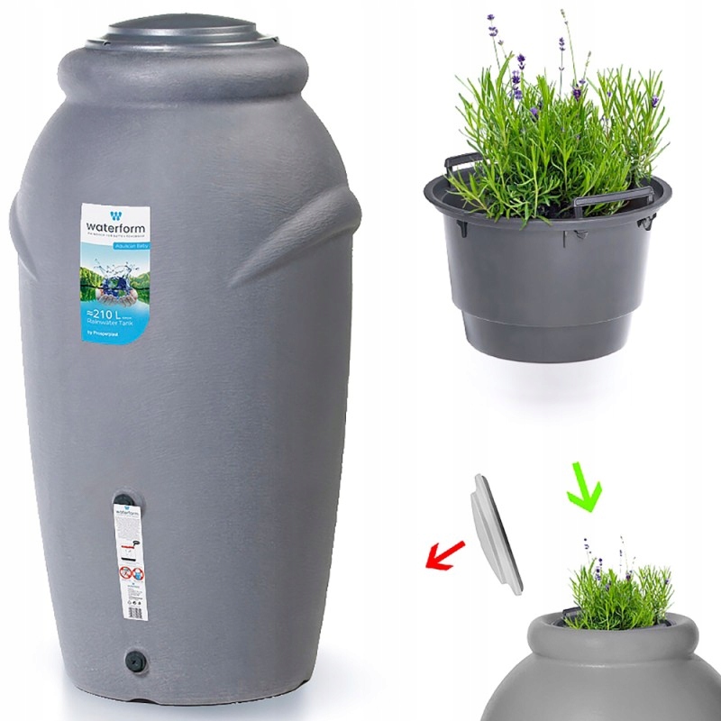 

Zbiornik na deszczówkę 2w1 Aquacan Baby 210L szary